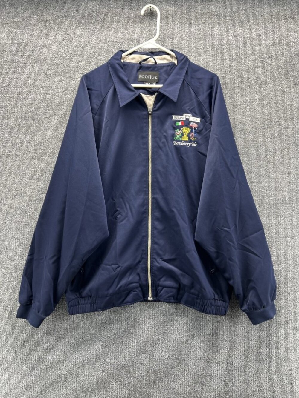 FootJoy Jacket Men XL Blue Windbreaker Full Zip Golf Ireland USA Turnberry